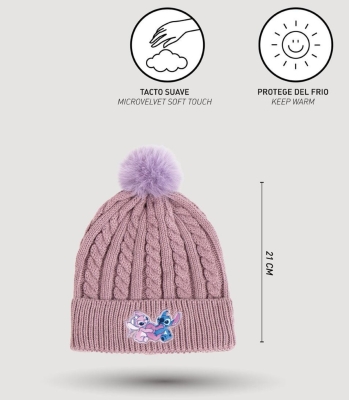 ДЕТСКА ПЛЕТЕНА ШАПКА С РЪКАВИЦИ STITCH