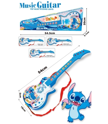Голяма Китара 54см със Звук и Светлинца, Стич, Stitch