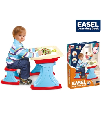 Учебна Маса-Дъска със Столче, Шаблони и Контейнер за Съхранение