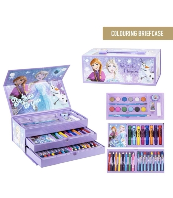 Триетажен Куфар с Моливи, Флумастери и Боички Замръзналото Кралство, Frozen