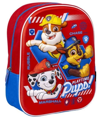 Раница за Детска Градина 3D Пес Патрул Paw Patrol Червен с 1 Отделение