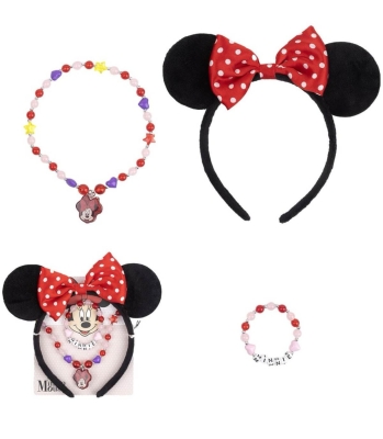 Детска  Диадема За Коса С Колие И Гривна Мини Маус Minnie Mouse