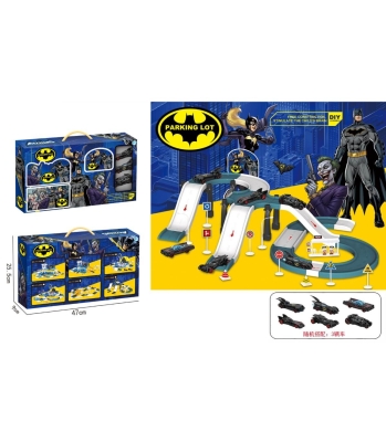 Голям Паркинг Батман на 2 нива с Пързалка и 3 Метални Коли, Batman