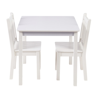 Детска Маса със Столчета, Комплект от Дърво,за Учене, Рисуване, Игра и Хранене, за Детска Стая, Бял