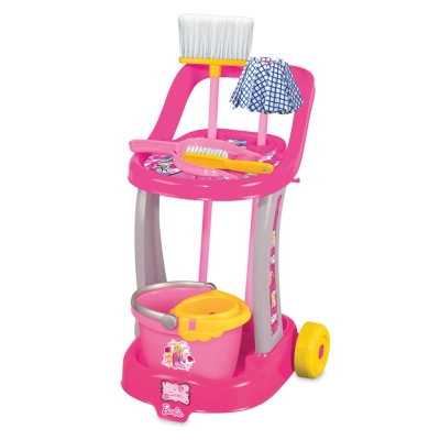 Комплект за почистване с количка на колелца, Барби, Barbie, DEDE