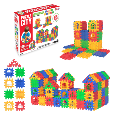 Конструктор - пъзел 2в1 CITY, 128 части, DEDE