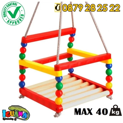 Люлка с дървена седалка и прегради до 40кг, TECHNOK, Украйна