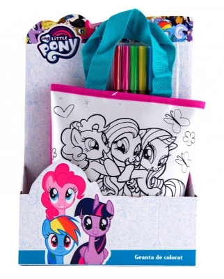 Чанта за оцветяване My Little Pony с 6 измиващи се флумастери Моето малко пони