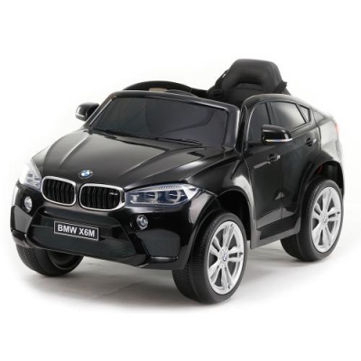 Акумулаторен джип BMW X6M Черен, 12V с меки гуми, кожена седалка и отварящи се врати | Iguana.bg