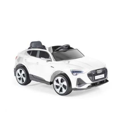 Акумулаторен джип Audi Sportback 4x4 12V Бял с меки гуми и отварящи се врати | Iguana.bg