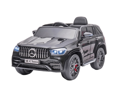 Лицензирана Акумулаторна кола Mercedes Benz M-Class Черен металик, 12V с LED светлини | Iguana.bg
