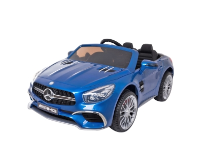 Лицензирана Акумулаторна кола Mercedes Benz SL65 Синя, 12V с предни и задни светлини и амортисьори | Iguana.bg