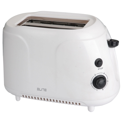 Тостер Elite TT-0269, Бял, 700W, 2 филии, 6 степени на изпичане | Iguana.bg