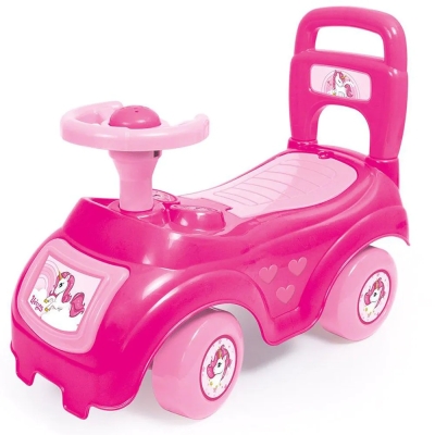 Кола за яздене, бутане с Еднорог, Бипка и багажник, Моята първа Ride-On DOLU, розов до 25 кг