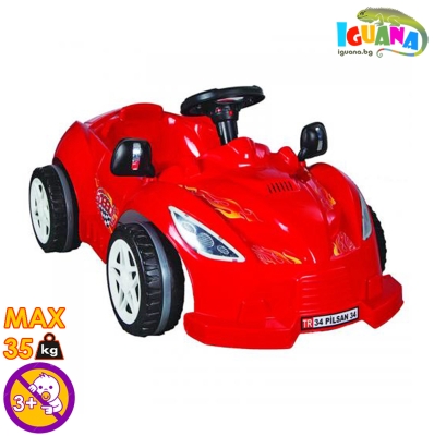 Детска кола с педали Speedy, Червена, за деца на 3 години и до 35кг | Iguana.bg