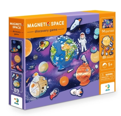 Магнитна игра Космос, 89 елемента, настолна образователна игра с магнитна дъска, DODO