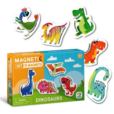 Магнити Динозаври, 15 елемента комплект, DODO