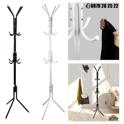 Закачалка за дрехи, метална, 3 нива, 12 закачалки, 170см