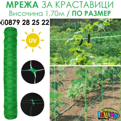 Мрежа за краставици по размер, височина 1,70м с UV защита