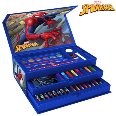 Рисувателен комплект 52 части в триетажно куфарче Spiderman Спайдър-мен