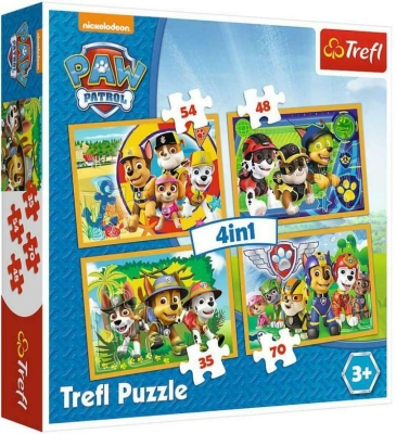 Пъзел 4в1 Пес Патрул 35/48/54/70 части, PAW PATROL Trefi