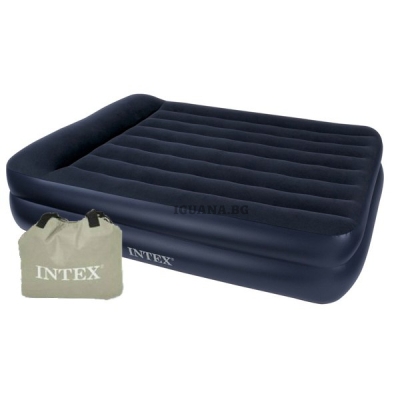 Двоен надуваем матрак/дюшек с вградена ел. помпа и чанта, Intex 152x203x42 см