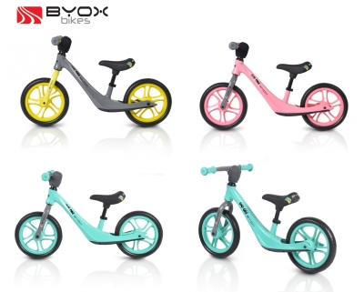 Балансиращ велосипед до 30кг BYOX GO ON, розов, сив, тюркоаз