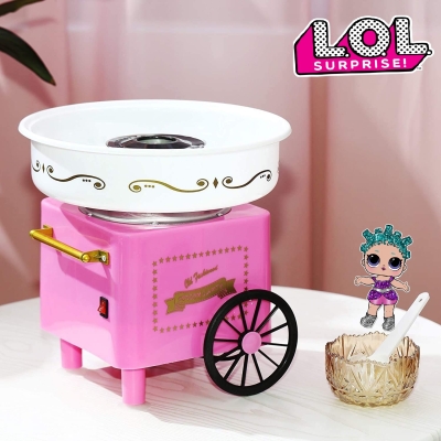 Машина за захарен памук, розова, 520W РЕТРО ДИЗАЙН,  Лол L.O.L. Surprise!