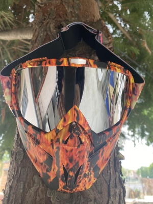 Маска за лице с очила 2в1 GHOST RIDER мото маски, 3 модела, рокерски за чопър