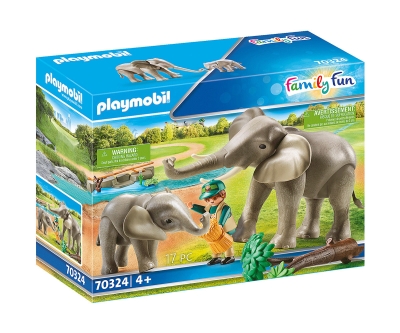 Playmobil - Занимателен игрален комплект Местообитание на слонове, 17 елемента