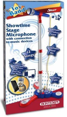 Bontempi - Микрофон за сцена за момче, Връзка с MP3 плейър, смартфон, iPod, CD плейър + Светлинни ефекти