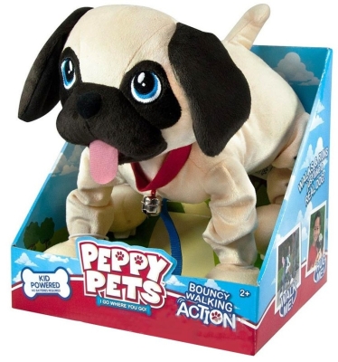 Peppy Pets - Плюшен любимец за разходка навън - Кученце Мопс