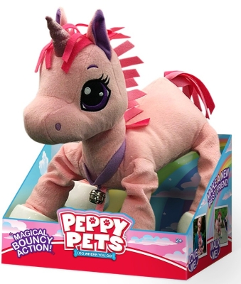 Peppy Pets - Плюшен любимец за разходка навън - Розов еднорог