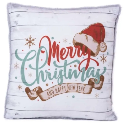 Коледна възглавница Merry Christmas and Happy New Year, 34х34 см