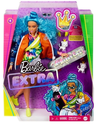 Кукла Barbie - Екстра: Синя къдрава коса