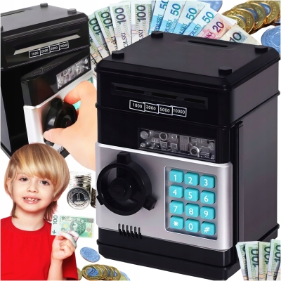Детски електронен сейф с код - касичка за банкноти и монети