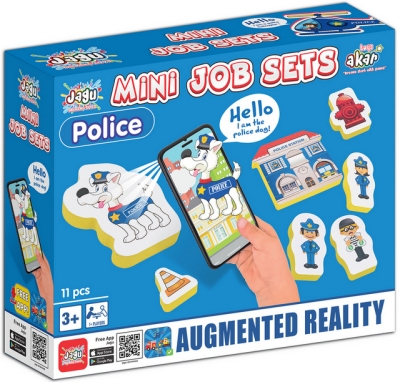 Говореща и Разказваща Игра „Професии: Полицейски Участък и Станция“ на Български с Фигурки, с Добавена Реалност на 16 Езика, 21×26×7 см