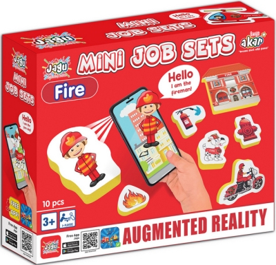 Говореща и Разказваща Игра „Професии: Пожарникарски Участък и Станция“ на Български с Фигурки, с Добавена Реалност на 16 Езика, 26×21×7 см