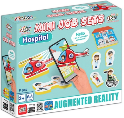 Говореща и Разказваща Игра „Професии: Болница“ на Български с Фигурки, с Добавена Реалност на 16 Езика, 21×26×7 см
