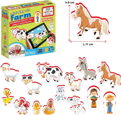 Говореща и Разказваща Игра „Фермата“ на Български с Фигурки, с Добавена Реалност на 16 Езика, 20×20×7 см