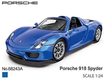 Метална Кола Porsche 918 Spyder с Отваряеми Врати, Преден Капак и Багажник MSZ 1:24