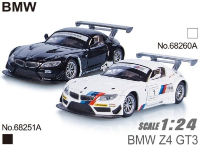 Метална Кола BMW Z4 GT3 с Отваряеми Врати, Преден Капак и Багажник MSZ 1:24