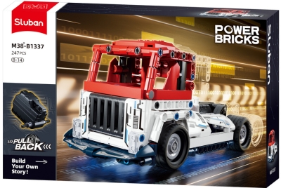 Конструктор Sluban Power Bricks Камион влекач 247 ел. с движение при издърпване назад 33x24x6 см