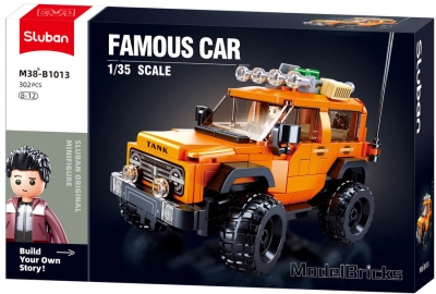 Конструктор Sluban Коли Джип Танк 302 ел. с 1 фигурка 30x19x7 см