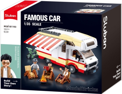 Конструктор Sluban City Кемпер мащаб 1:35 точен модел 506 ел. с 3 фигурки 43x33x7 см