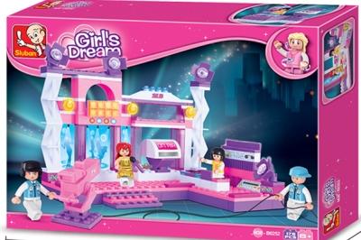 Конструктор Sluban Мечти – Рок Сцена, 176 Елемента, 4 Фигурки, 33×24×6 см