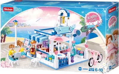 Конструктор Sluban Мечти – Кафене, 289 Елемента, 3 Фигурки, 38×24×7 см