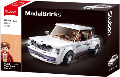 Конструктор Sluban Коли – Ретро BMW „Акула“ Състезателна Кола, 277 Елемента, 1 Фигурка, 30×19×7 см