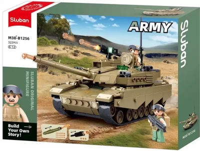 Конструктор Sluban Армия Танкова битка Танк M1XS 314 ел. с 2 фигурки 38x29x7 см