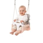 Детска Люлка 3в1 Сиво Бежова Седалка с Колани за Безопасност за Дом И Градина